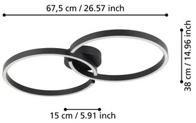 Eglo 900955-LED RGBW Stmievateľné stropné svietidlo AMANDOLO 19,5W/230V čierna + DO