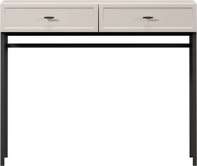 Konzola / toaletný stolík Lorini 100 cm - kašmírová / čierne úchytky T