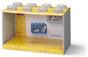 Detská sivá nástenná polica LEGO® Brick 8