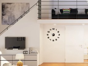 Nástěnné samolepící hodiny Digit 50 cm wenge