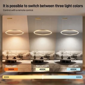 Brilagi - stmievateľný LED luster na lanku PORTOFINO LED/60W/230V, priemer 80 cm, zlatý +DO