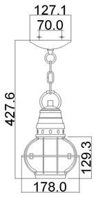 Kichler KL-BRIDGEPOINT8S - Vonkajší luster BRIDGE POINT 1xE27/60W/230V IP44