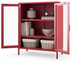 Vitrína GINA, 800 x 1015 x 400 mm, Modern: červená farba