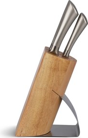 6 dielna sada nožov v stojane v štýlovom drevenom stojane