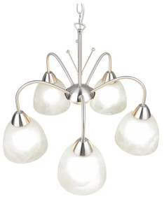 Závesné svietidlo so skleneným tienidlom v bielo-striebornej farbe ø 55 cm Dobby – Trio