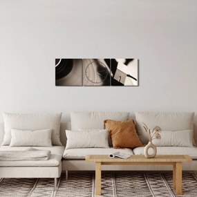 Obraz - Gramofónová doska (s hodinami) (90x30 cm)