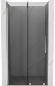 Mexen Velar, posuvné sprchové dvere do otvoru 120 cm, 8mm šedé sklo, brúsená oceľ, 871-120-000-41-97