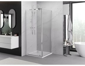 Mexen Exo, sprchovací kút s krídlovými dverami 90 x 90 cm, 6mm číre sklo, chrómový profil, 8182-090-090-01-00