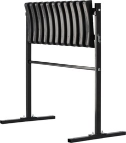 Garden Line SKLADACIA LAVICA, DĹŽKA 68 CM, S OPOROU PRE NOHY – ČIERNA *8282