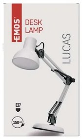 EMOS Stolná retro lampa LUCAS, 1xE27, 25W, biela