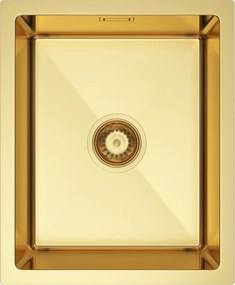 Erga HD, 1-komorový oceľový drez 370x450x210 mm, zlatá, ERG-MLS-HD3745G