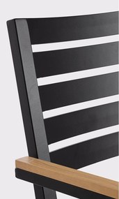 Antracitová kovová záhradná stolička Henna – Bizzotto