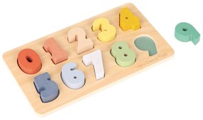 Vkladacie drevené puzzle - čísla od 0 do 9