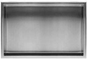 Rea Rea, nerezová vstavaná polica s golierom 600x300x100 mm, oceľová, REA-05602