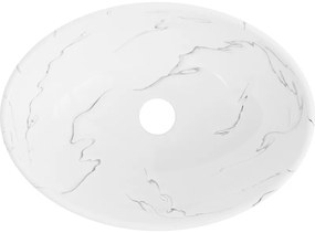 Mexen Elza, umývadlo na dosku 405x330x140 mm, biela-imitácia kameňa, 21014081