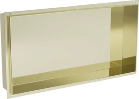 Mexen X-Wall-NR, polička na zapustenie pod obklad bez goliera 60 x 30 cm, zlatá lesklá, 1951603010