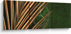 Obraz s listom (s hodinami) (90x30 cm)