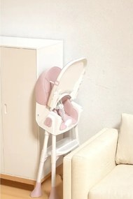 Stolička na kŕmenie KDK03 4v1 ružová + košík a kolieska ZDARMA