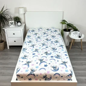 Jerry Fabrics Bavlnené prestieradlo Lilo and Stitch "Rainbow", 90 x 200 cm