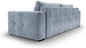 Svetlomodrá zamatová rozkladacia pohovka Milo Casa Luca