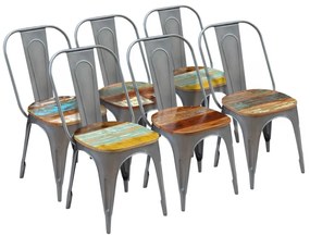 Jedálenské stoličky 6 ks, recyklovaný masív 274400