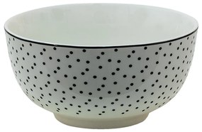 Porcelánová miska s čiernymi bodkami Black Dot - Ø 14*7 cm