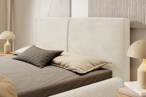 Posteľ Inez 180x200 cm, krémová štruktúrovaná látka