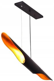 Toolight - Stropná lampa 1xE27 APP298-1CP Tuba 60cm, čierna-zlatá, OSW-00857