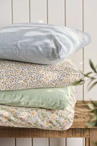 Ib Laursen Povlak na polštář Linea Mustard / Light Pink stripes 45 × 45 cm