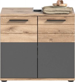 Kúpeľňová skrinka pod umývadlo Mason, dub/šedá