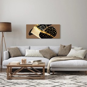 Obraz - Abstrakcia golden brown N⁰1 (120x50 cm)
