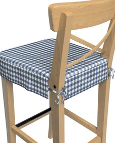 Poťah na barovú stoličku Ingolf farba produktu tmavomodrá látka vzorované