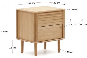 Nočný stolík v dekore duba v prírodnej farbe Lenon – Kave Home