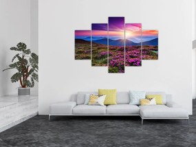 Obraz - Horská rozkvitnutá krajina (150x105 cm)