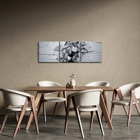 Obraz abstrakcie 3D (s hodinami) (90x30 cm)