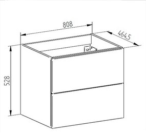 Mereo Aira, kúpeľňová skrinka 81 cm, Multidecor, Betón tmavosivý, MER-CN791SBET2