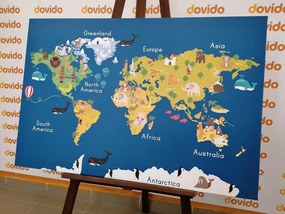 Obraz mapa sveta pre deti - 60x40