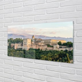 Obraz na akrylátovom skle Španielsko castle horský les 140x70 cm