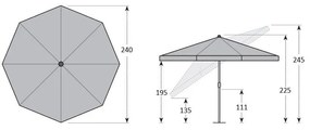 Naklápací slnečník Active 240 cm