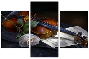 Obraz - Ruže a husle (90x60 cm)