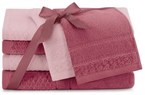 Sada 6 ks ručníků RUBRUM klasický styl růžová