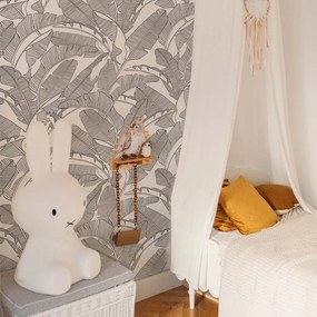 Tapeta veľké palmové listy čierno biela 280×100cm