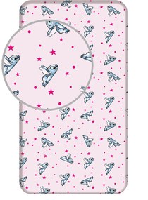 Jerry Fabrics Bavlnené napínacie prestieradlo 90x200 + 25 cm - Lilo and Stitch "Pink Stars"