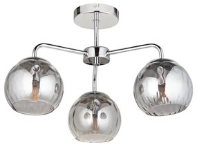 Endon 97971 - Prisadený luster DIMPLE 3xE14/25W/230V lesklý chróm/dymovo šedá