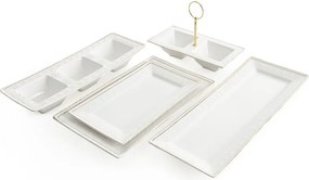 Dekorstudio Dekoratívna keramická misa OLIVIA 39 x 15 cm, biela