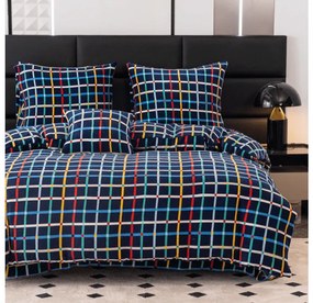 Obliečky mikroplyš GRID tmavo modré Rozmer obliečok: 2 ks 70 x 90 cm | 200 x 220 cm
