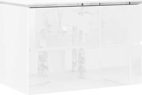 KÚPELŇOVÁ SKRINKA NESSIE BIELÝ LESK + STRIEBORNÁ