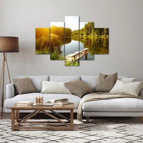 Obraz - Jazero pri lese (150x105 cm)