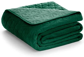 Zelený zamatový prešívaný pléd 240x260 cm Laila – Restilo
