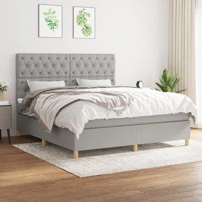 Boxspring posteľ s matracom svetlosivá 100x200 cm látka 3142585